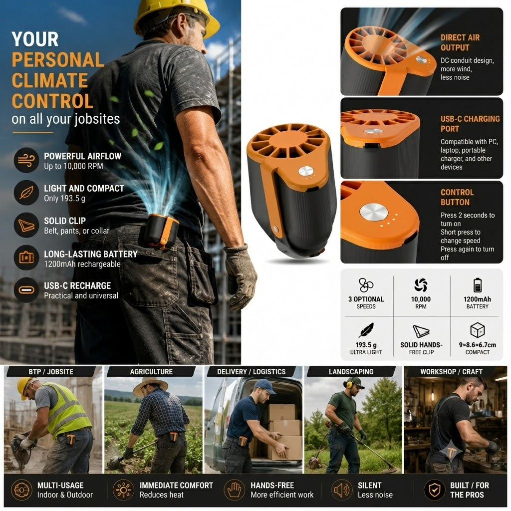 CoolBelt™ Pro Portable Mini Fan