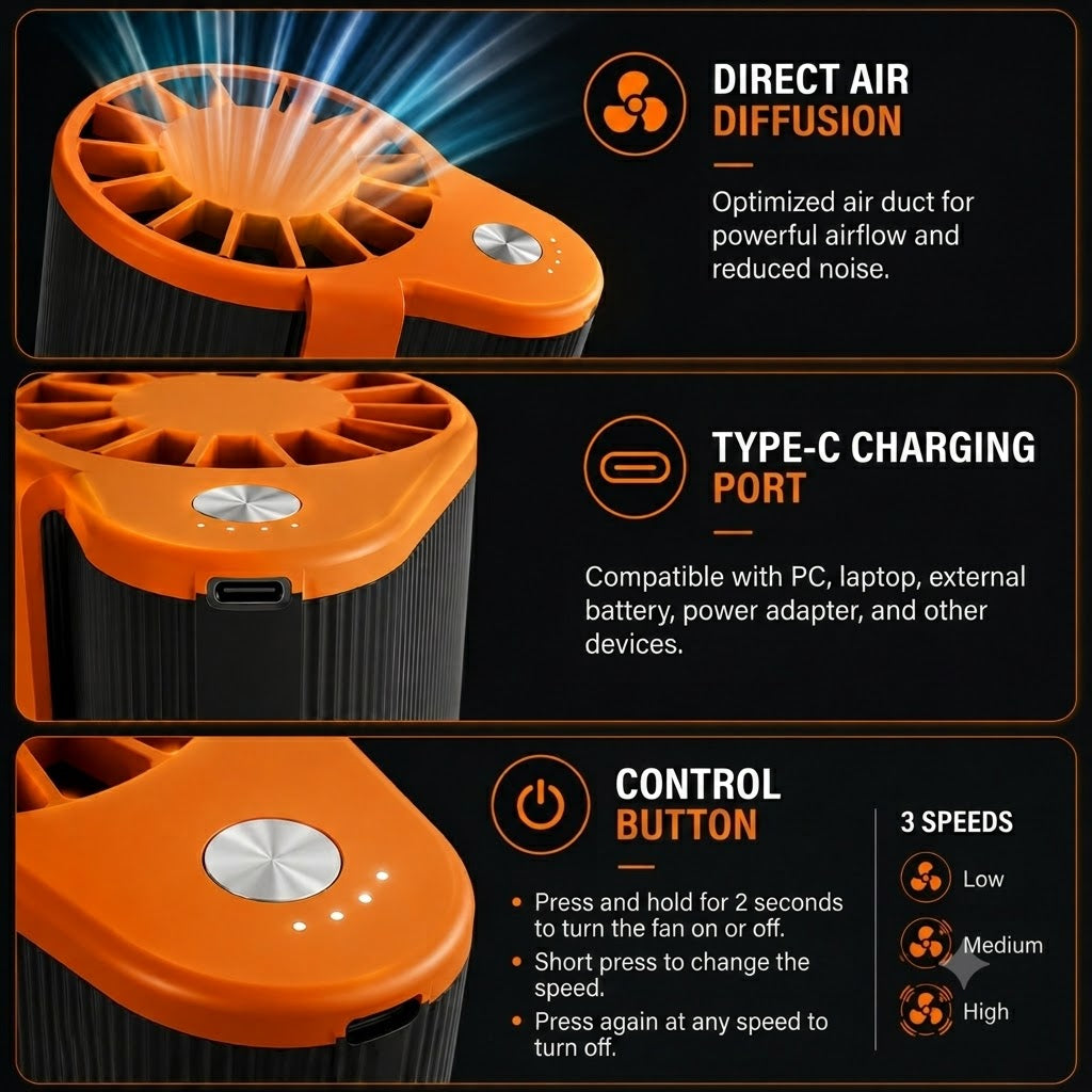 CoolBelt™ Pro Portable Mini Fan