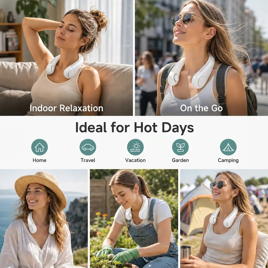 NekFan™ - Rechargeable Portable Neck Fan for Instant Cooling
