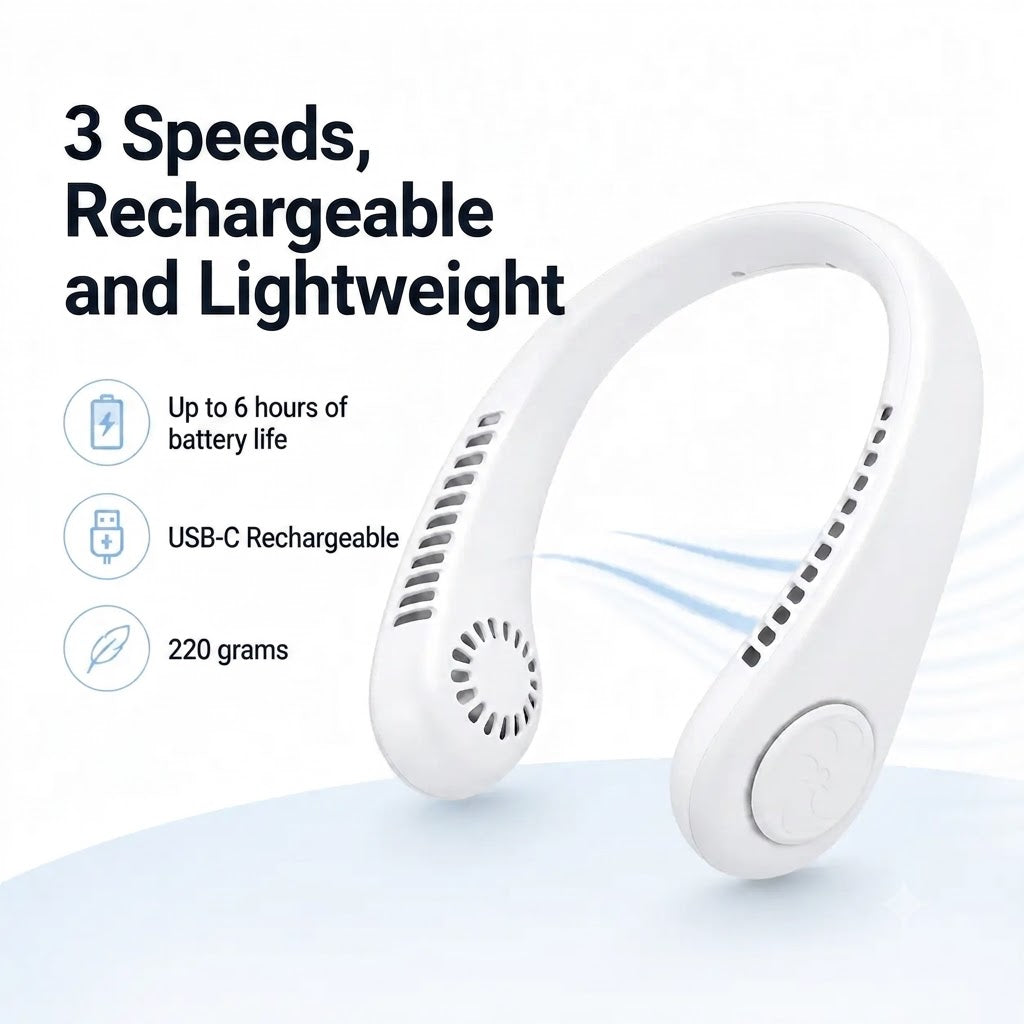 NekFan™ - Rechargeable Portable Neck Fan for Instant Cooling