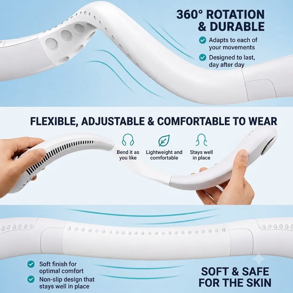 NekFan™ - Rechargeable Portable Neck Fan for Instant Cooling
