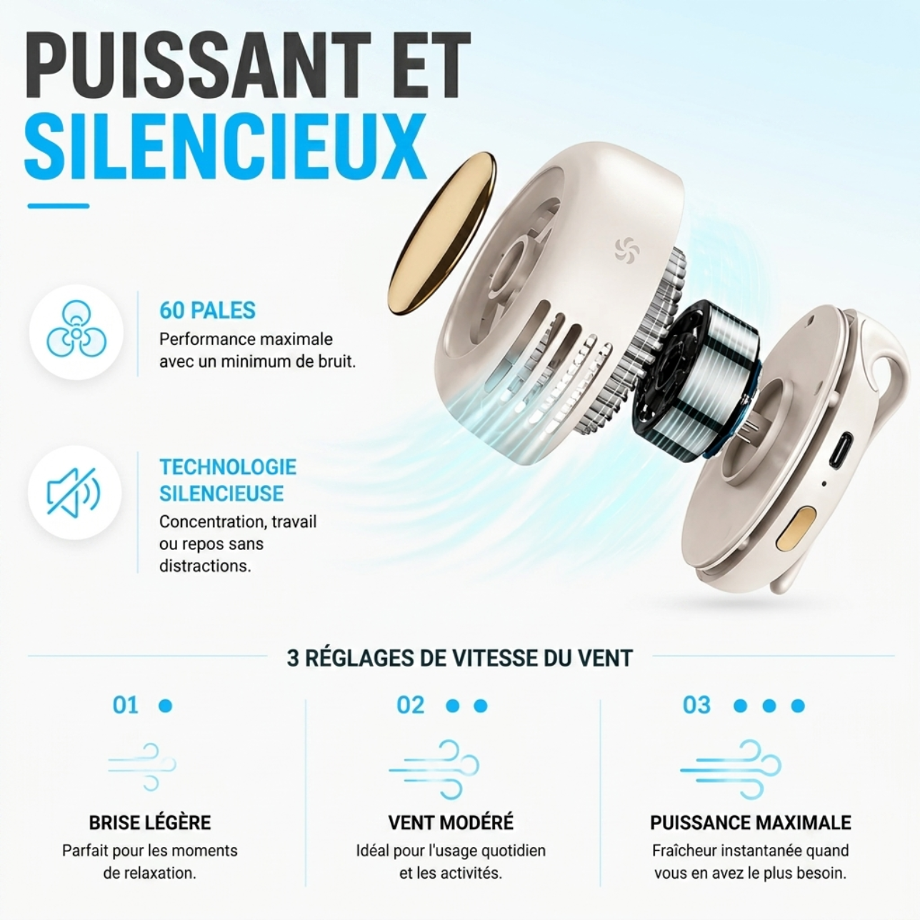 Silent Mini Clip Fan