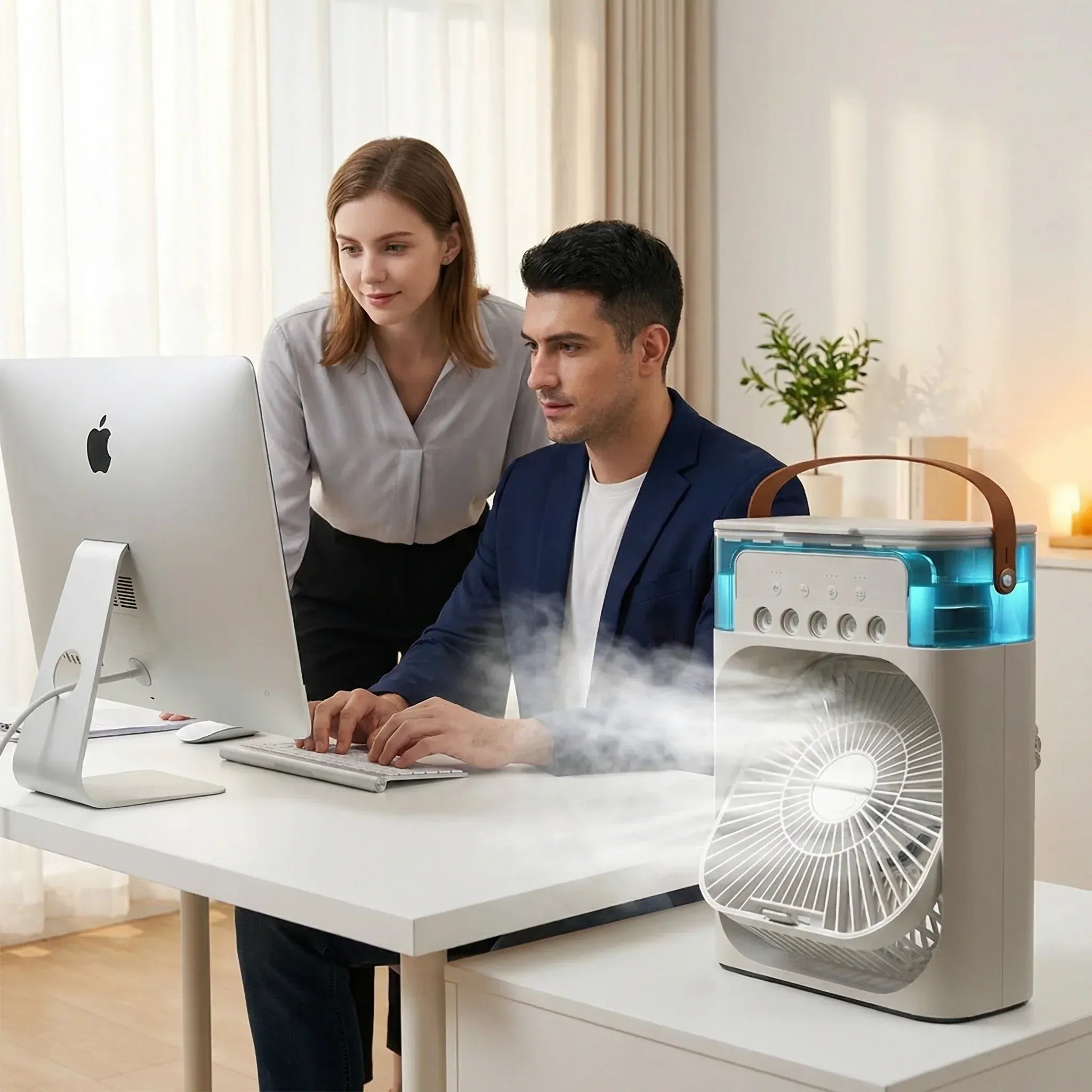 AirPulse | Portable Air Cooler | Quiet Mini USB AC | 3-in-1 Fan Humidifier
