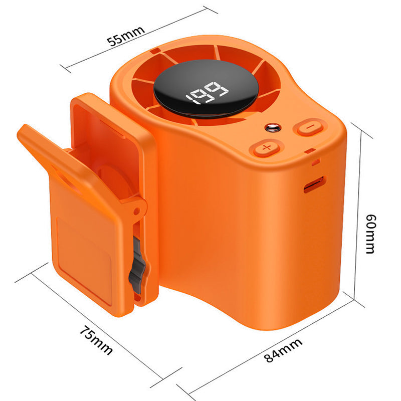 Hands-Free USB Personal Fan – Car Vent & Desk Clip, LED Display, Quiet (<36dB)