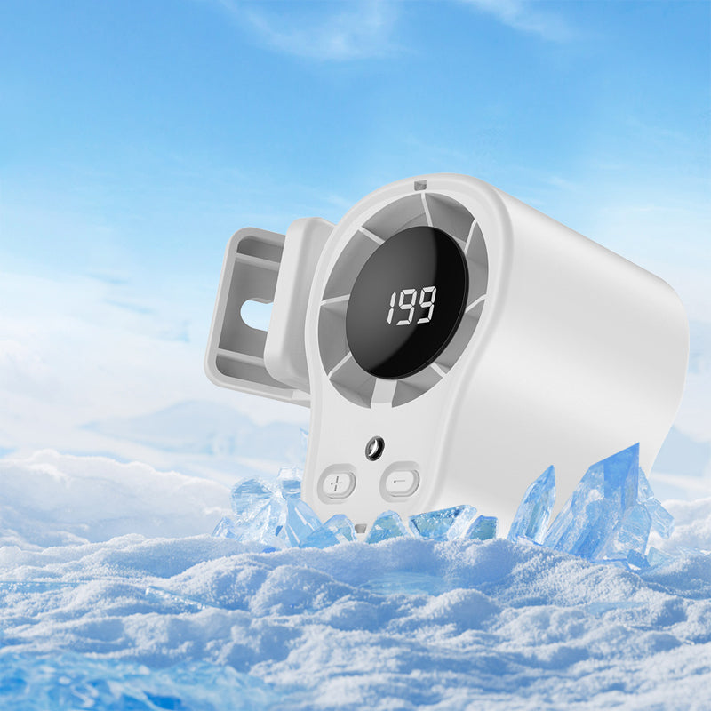 Hands-Free USB Personal Fan – Car Vent & Desk Clip, LED Display, Quiet (<36dB)