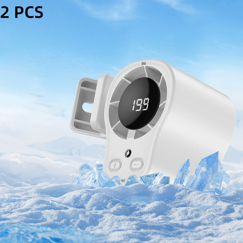 Hands-Free USB Personal Fan – Car Vent & Desk Clip, LED Display, Quiet (<36dB)