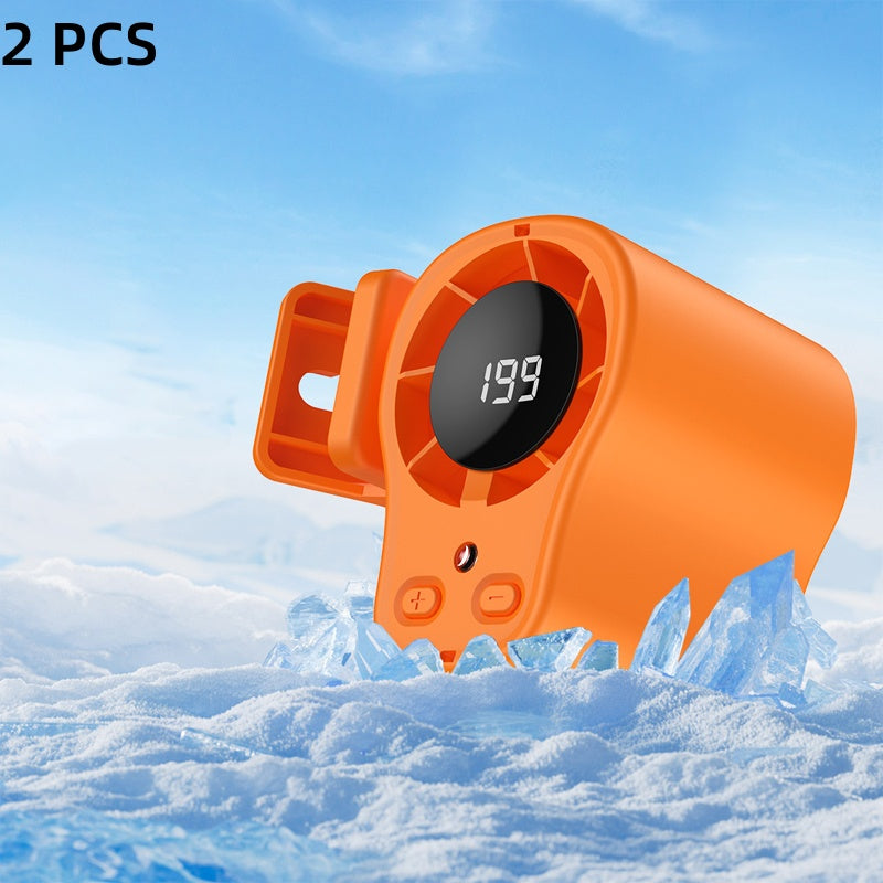 Hands-Free USB Personal Fan – Car Vent & Desk Clip, LED Display, Quiet (<36dB)